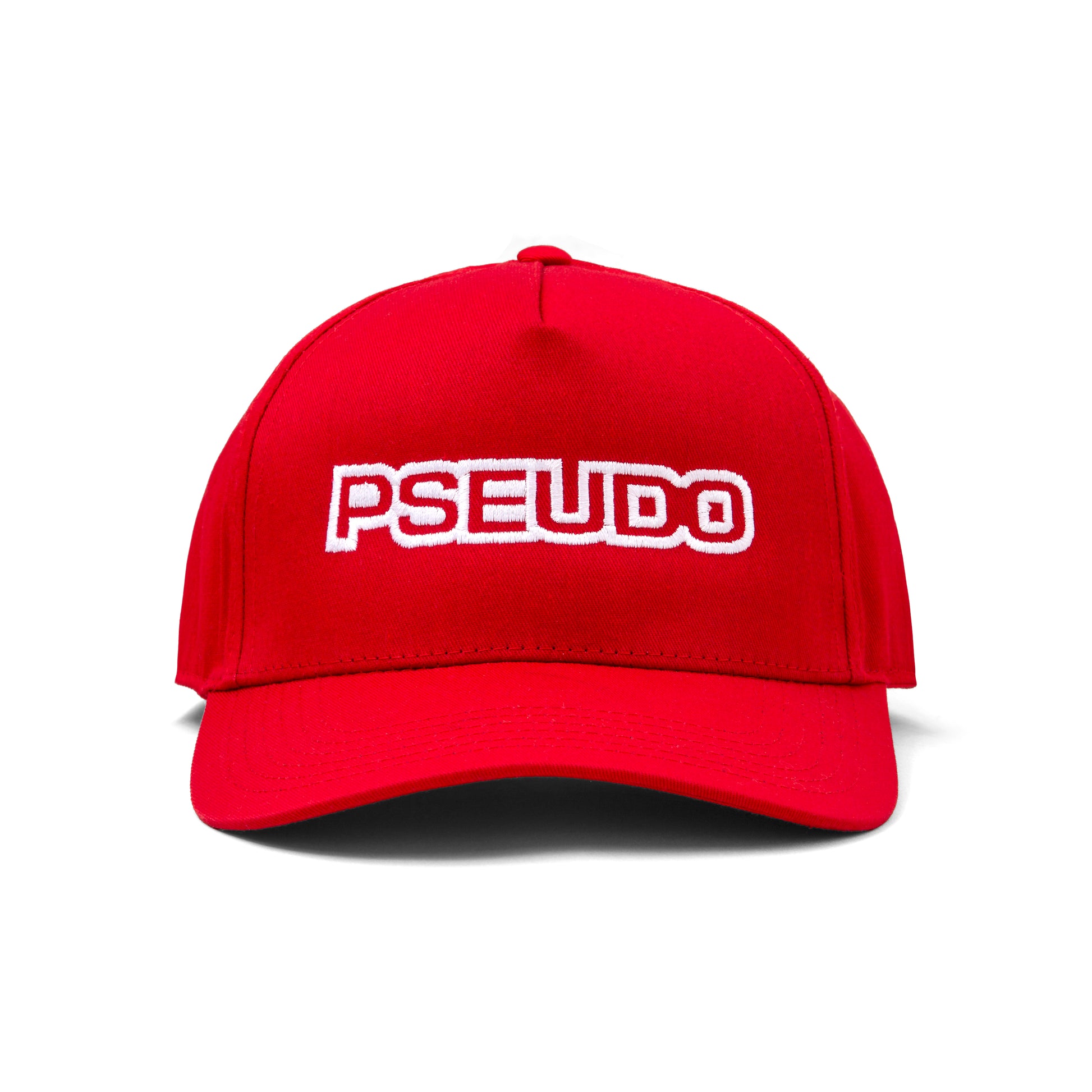 red logotype hat